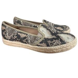 Clarks Azella Theoni Perforated Espadrille Snakeskin Slip On Flats Shoes sz 8